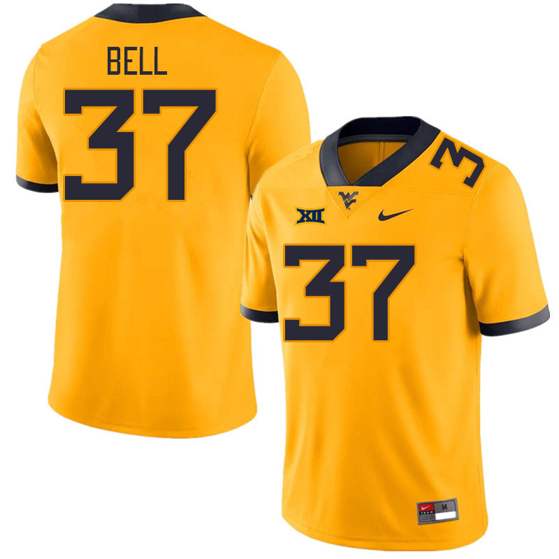 Men #37 Jayden Bell West Virginia Mountaineers College Football Jerseys Stitched Sale-Gold